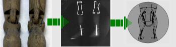 Esempio di elaborazione del disegno a partire da una radiografia di Paggio Fernando